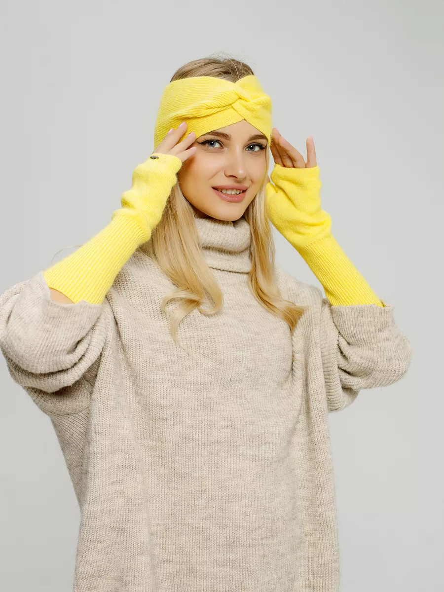 Повязка на голову женская весенняя теплая на осень и весну