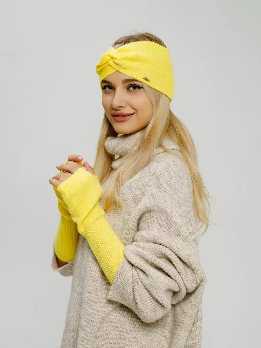 Повязка на голову женская весенняя теплая на осень и весну