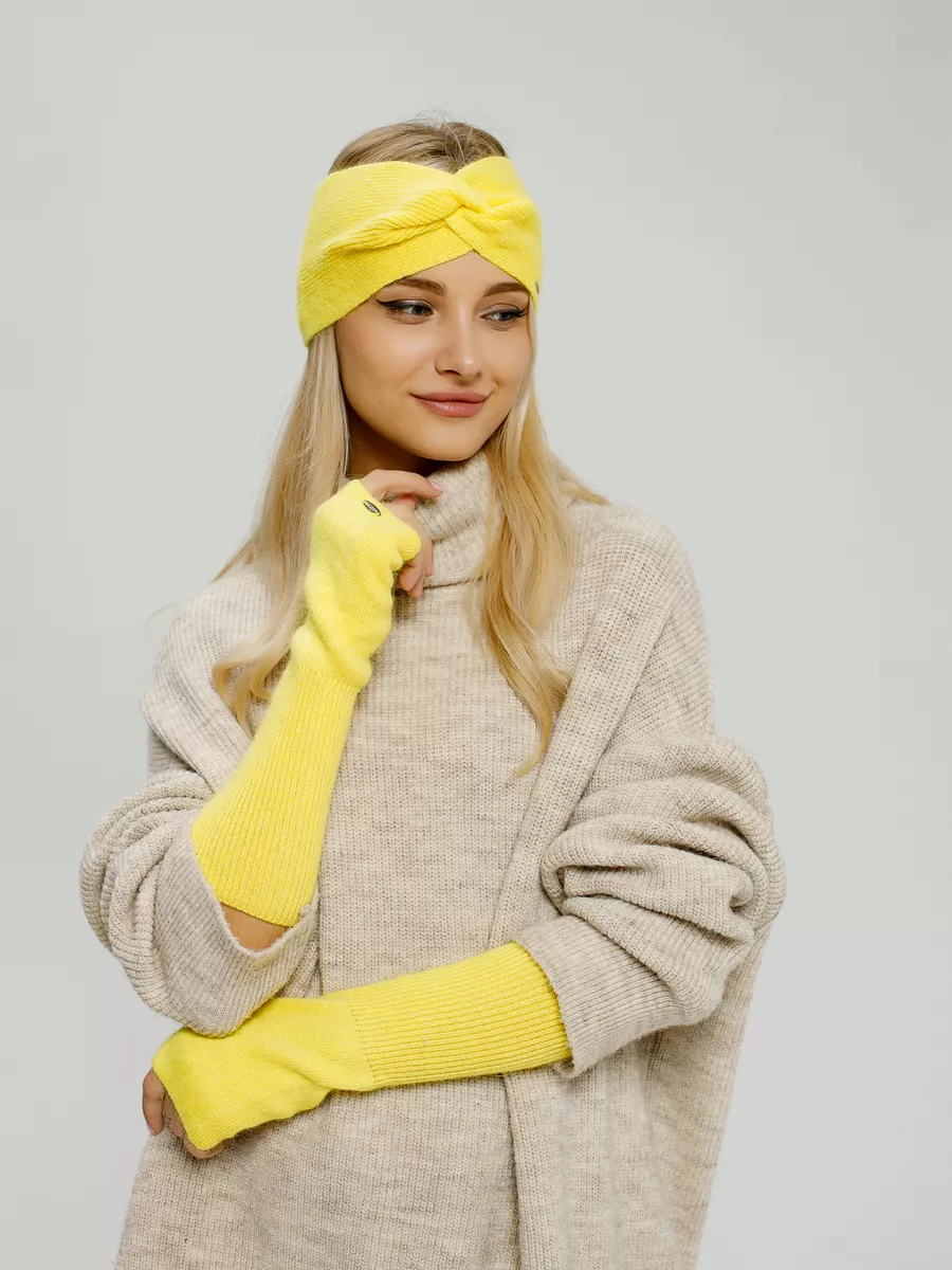 Повязка на голову женская весенняя теплая на осень и весну