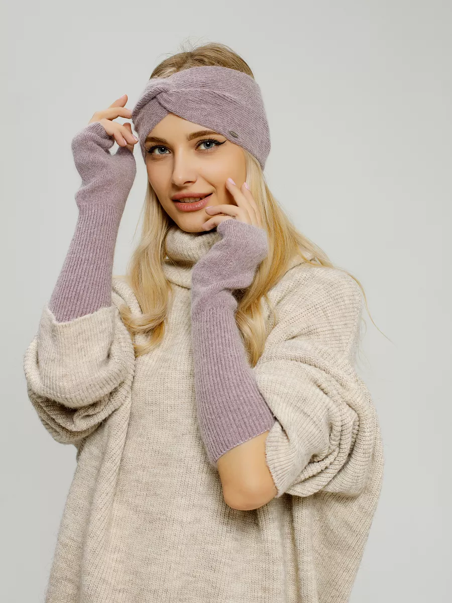 Повязка на голову женская весенняя теплая на осень и весну