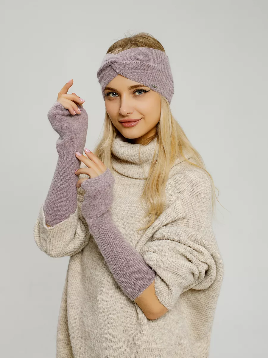 Повязка на голову женская весенняя теплая на осень и весну