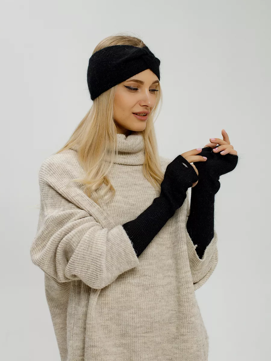 Повязка на голову женская весенняя теплая на осень и весну