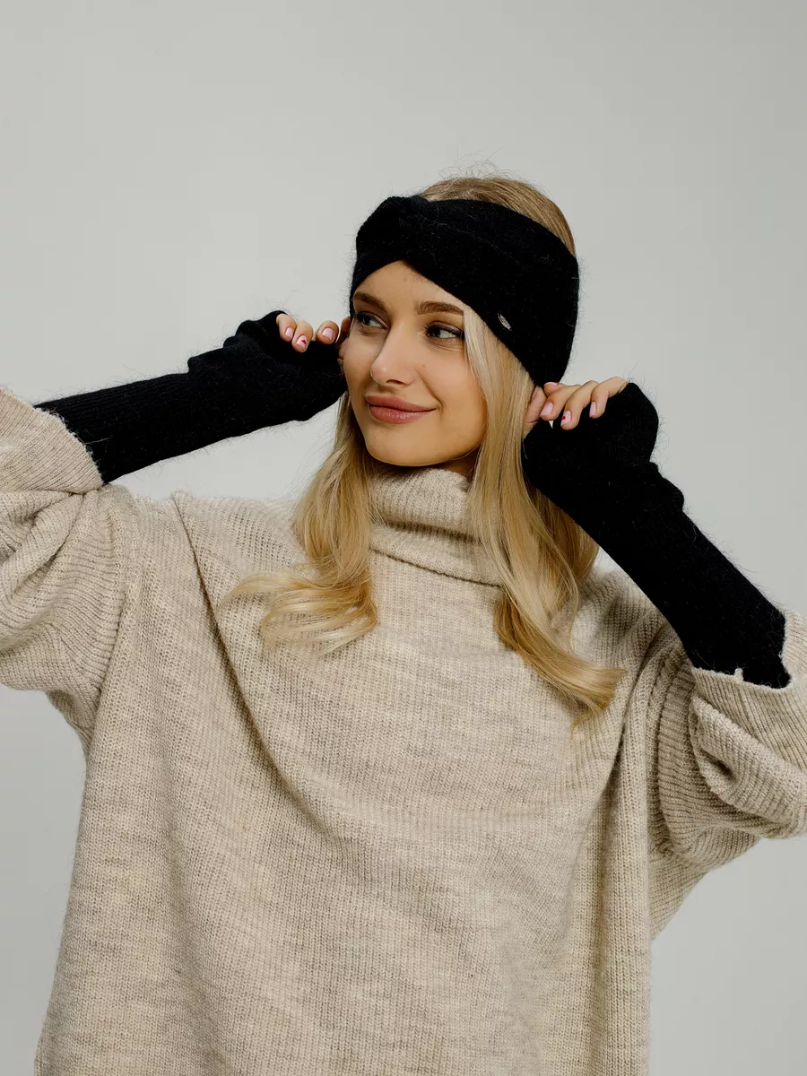 Повязка на голову женская весенняя теплая на осень и весну